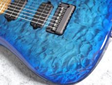 MUSIC MAN JP15-7 Quilt Top Ultramarine #K09555【激杢キルト&バリ虎ネック】【神のギター】【7弦】_6