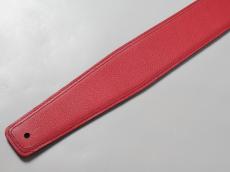 MOODY STRAPS 2.5" LEATHER BACKED GUITAR STRAP -LEATHER- BLACK/RED_6