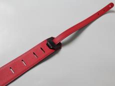 MOODY STRAPS 2.5" LEATHER BACKED GUITAR STRAP -LEATHER- BLACK/RED_7