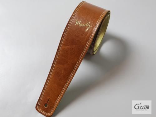 MOODY STRAPS 2.5" LEATHER BACKED GUITAR STRAP -SUEDE- BROWN/CREAM