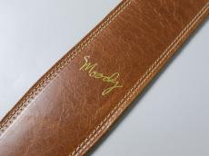 MOODY STRAPS 2.5" LEATHER BACKED GUITAR STRAP -SUEDE- BROWN/CREAM_6