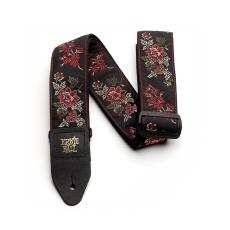 ERNIE BALL CLASSIC JACQUARD GUITAR/BASS STRAP - RED ROSE_2