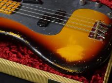 Fender Custom Shop Limited Edition 1958 Precision Bass Relic Faded Aged Chocolate 3-Tone Sunburst_11