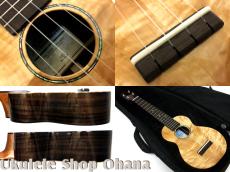 KIDA UkuleleWorks ソプラノロングネック カーリー栃/インディアンローズウッド #167_4