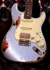 XOTiC XSC-2 5A Grade Flame Maple Neck Heavy Aged ~Ice Blue on 3TS~ #4105_2