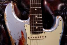 XOTiC XSC-2 5A Grade Flame Maple Neck Heavy Aged ~Ice Blue on 3TS~ #4105_3