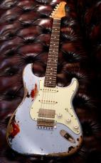 XOTiC XSC-2 5A Grade Flame Maple Neck Heavy Aged ~Ice Blue on 3TS~ #4105_4