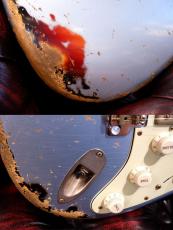 XOTiC XSC-2 5A Grade Flame Maple Neck Heavy Aged ~Ice Blue on 3TS~ #4105_6