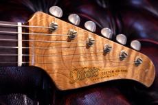 XOTiC XSC-2 5A Grade Flame Maple Neck Heavy Aged ~Ice Blue on 3TS~ #4105_7