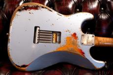 XOTiC XSC-2 5A Grade Flame Maple Neck Heavy Aged ~Ice Blue on 3TS~ #4105_10