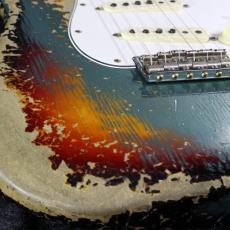 Fender Custom Shop 1965 Stratocaster S.H.Relic S.Faded Sherwood Metallic on 3-Color Sunburst #CZ585798【3.65kg】_6
