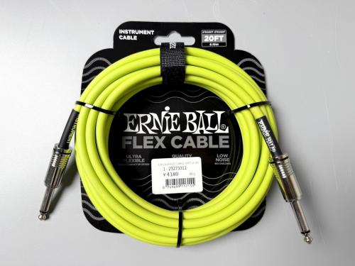 ERNIE BALL Flex Instrument Cable Straight/Straight 20ft - Green