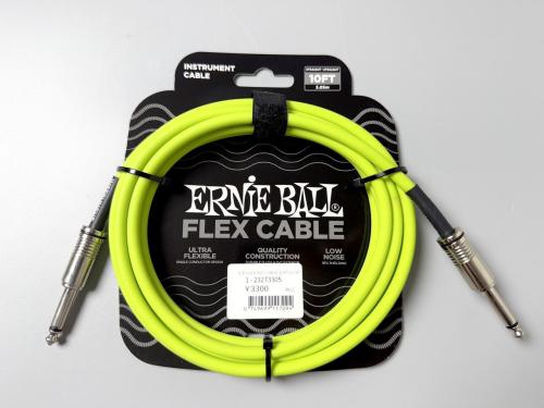 ERNIE BALL Flex Instrument Cable Straight/Straight 10ft - Green