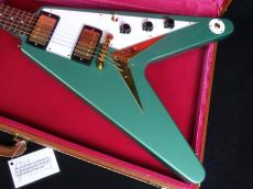 Gibson 1958 Korina Flying V Reissue VOS Inverness Green White Pickguard GH ★GW SALE☆_3