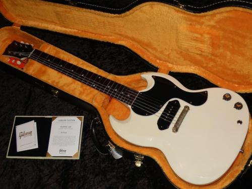 Gibson Custom Shop Murphy Lab 1963 SG Junior Lightning Bar Ultra Light Aged PSL : Polaris White
