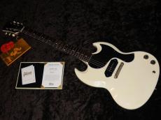 Gibson Custom Shop Murphy Lab 1963 SG Junior Lightning Bar Ultra Light Aged PSL : Polaris White_3