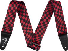 Fender Wavy Checkerboard Polyester Strap Red