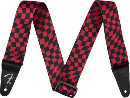 Fender Wavy Checkerboard Polyester Strap Red