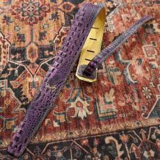 moody 2.5" Faux Gator Leather Backed Guitar Strap - Purple/Cream Standard_2