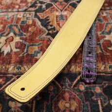 moody 2.5" Faux Gator Leather Backed Guitar Strap - Purple/Cream Standard_5