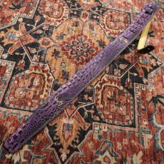 moody 2.5" Faux Gator Leather Backed Guitar Strap - Purple/Cream Standard_7
