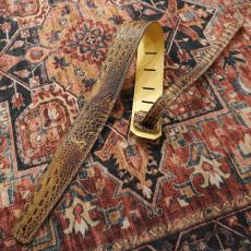 moody 2.5" Faux Gator Leather Backed Guitar Strap - Orange/Cream Standard_2