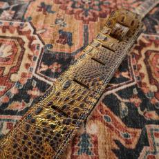 moody 2.5" Faux Gator Leather Backed Guitar Strap - Orange/Cream Standard_4