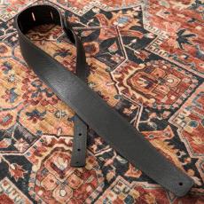 moody 2.5" Faux Gator Leather Backed Guitar Strap - DarkBrown/Black Standard_3