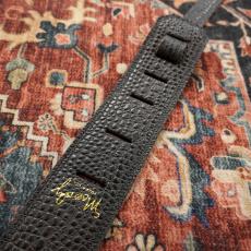 moody 2.5" Faux Gator Leather Backed Guitar Strap - DarkBrown/Black Standard_4