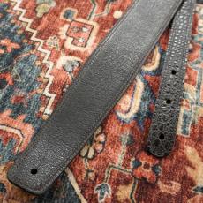 moody 2.5" Faux Gator Leather Backed Guitar Strap - DarkBrown/Black Standard_5