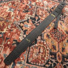 moody 2.5" Faux Gator Leather Backed Guitar Strap - DarkBrown/Black Standard_7