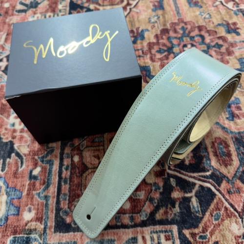 moody 2.5" Suade Backed Guitar Strap -  LightGreen/Cream Standard