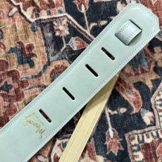 moody 2.5" Suade Backed Guitar Strap -  LightGreen/Cream Standard_4