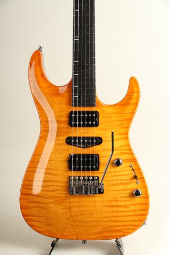 Marchione Guitars Neck-Through Carve Top 1pcs Figured Maple Top Mahogany H/S/H Trans Amber