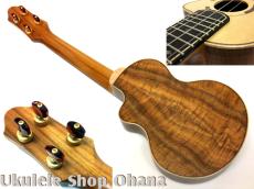 Kikolele コンサート カッタウェイ #87 オールドジャーマンスプルース/マスターグレードハワイアンカーリーコア_2