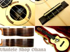 Kikolele コンサート カッタウェイ #87 オールドジャーマンスプルース/マスターグレードハワイアンカーリーコア_4