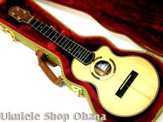 Kikolele コンサート カッタウェイ #87 オールドジャーマンスプルース/マスターグレードハワイアンカーリーコア_5