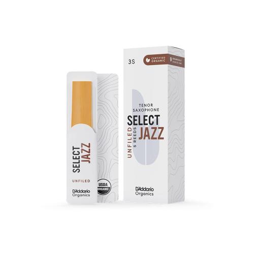 D'Addario Woodwinds/RICO ORGANIC SELECT JAZZ リード テナーサックス用 【アンファイルド】 【硬さ:3S】 【5枚入り】オーガニック
