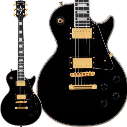 BUSKER'S BLC-500 BLK レスポールカスタム ステンレスフレット エレキギター ブラック ゴールドパーツ 黒 BLC500