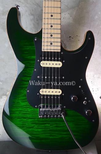 Suhr Standard Zebra PU / Half Matching HEAD /Lime Green Burst