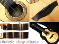 Akira Niihori Ukulele [Cobra]グランドコンサート カーリー栃/ウォルナット(裏1P) #02038_4