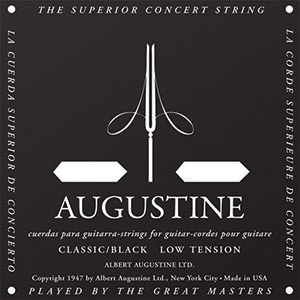 Augustine クロ1 クラシックギター弦 CLASSIC/BLACK レギュラーテンション 1弦:028【バラ弦1本】