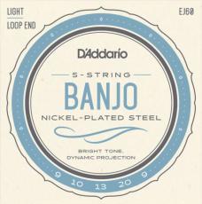D'addario EJ60 ニッケル 9-20 ライト ループエンドバンジョー弦