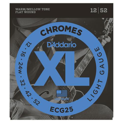 D'addario ECG25 フラットワウンド 12-52 ライトエレキギター弦 3弦巻弦