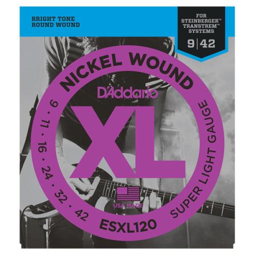 D'addario ESXL120 09-42 スーパーライト Double Ball Endスタインバーガータイプ用エレキギター弦