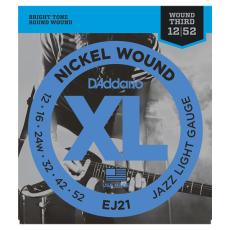 D'addario EJ21 12-52 ジャズライトエレキギター弦 3弦巻弦