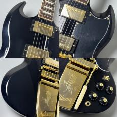 Gibson SG Standard '61 Maestro Vibrola T-Type Ebony Gold Hardware #2207650076_3