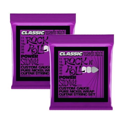 ERNIE BALL Power Slinky Classic Rock n Roll Pure Nickel Wrap 11-48 Gauge [2250]【2PACK】