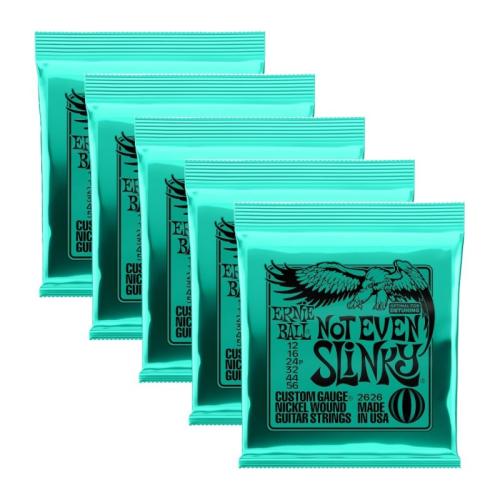 ERNIE BALL Not Even Slinky Nickel Wound Electric Guitar Strings 12-56 Gauge [2626]【5PACK】