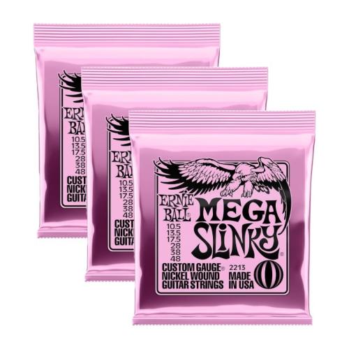 ERNIE BALL Mega Slinky Nickel Wound Electric Guitar Strings 10.5-48 Gauge [2213]【3PACK】